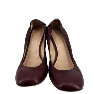 M. Gemi Red Mossa Day Leather Block Heels Size 39 1/2 Women's